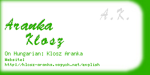 aranka klosz business card